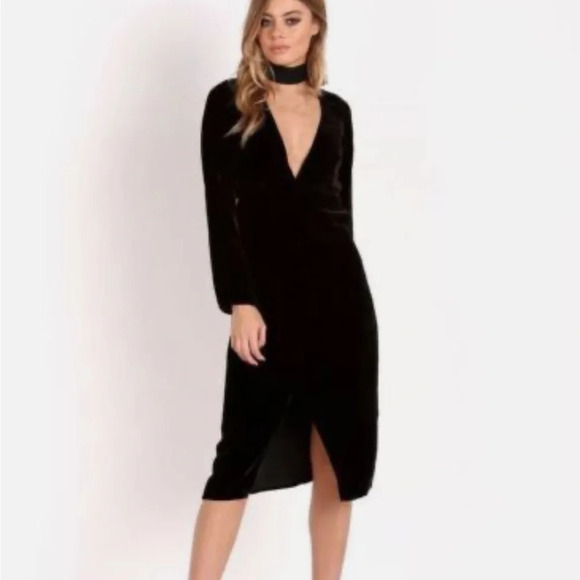 For Love and Lemons black velvet Collette midi size XS - Picture 3 of 14
